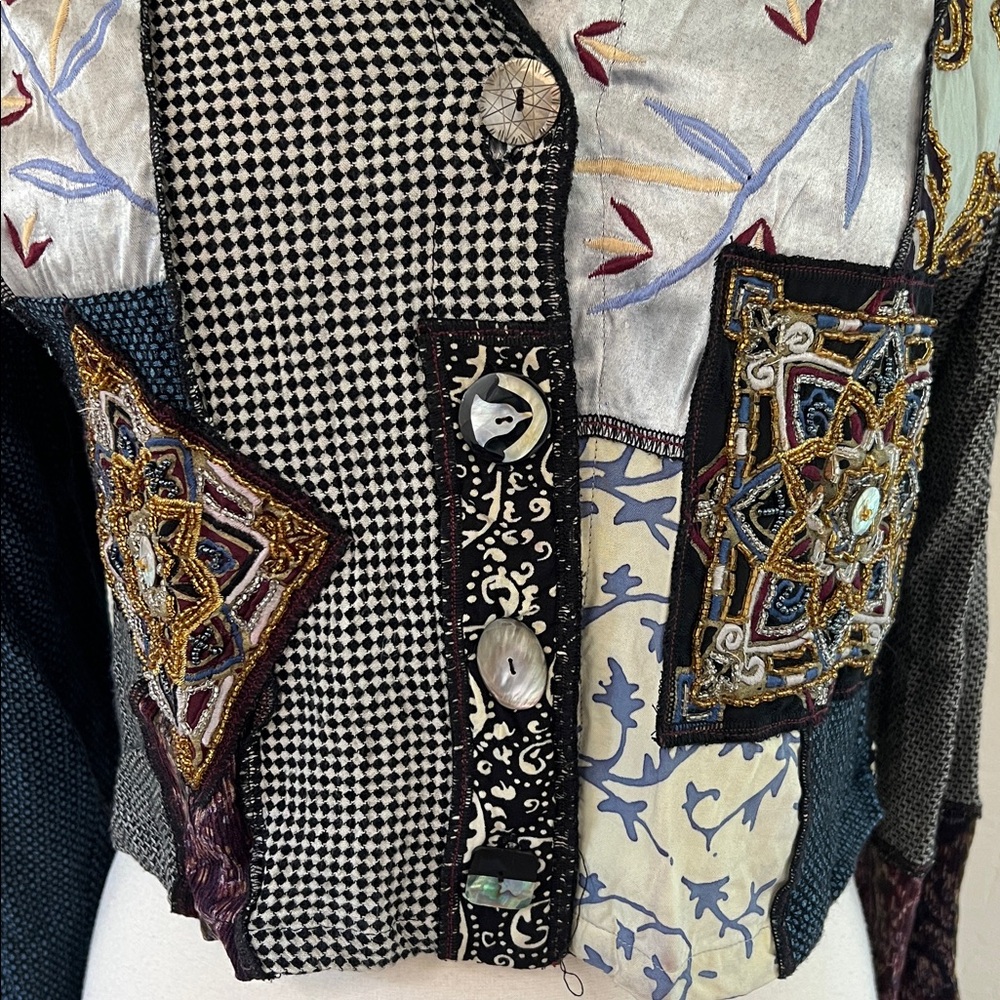 Faith vintage patchwork button down long sleeve top - Picture 4 of 7